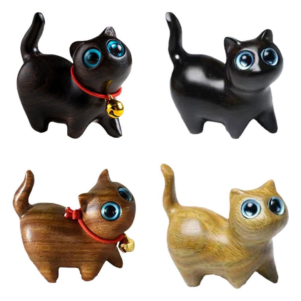 Amazon.co.jp: 白檀手彫り木製猫白檀装飾彫像工芸品猫の装飾品装飾